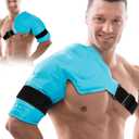 Comfytemp Shoulder Ice Pack Rotator Cuff Cold Therapy Wrap, FSA Eligible HSA, Gel Packs for Injuries Reusable Hot Cold Compress Shoulder Brace for Pain Relief, Men Women Recovery Item (Large/X-Large) (Blue)