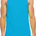 DEMOZU Men's Neon Running Tank Top - Bright Sleeveless Workout Shirt for Marathon, Gym & Rave Party (Blue, XL)