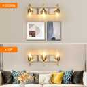 3-Light Brushed Nickel Bathroom Light Fixture With Clear Glass Shade, 23.62'' Modern Vanity Wall Lights for Bedroom Hallway Living Room (E26 Base)