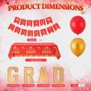 Mindsoft 30 Pcs Charcuterie Board Graduation Decorations Sets 2026 Grad Bamboo Fillable Box with Red and Gold Tablecloth, Congrats Banners, Balloons Graduation Party Supplies for High School College