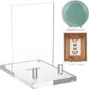Yousoontic Acrylic Book Display Stand Clear Easel Plate Stand for Displaying Books, Picture, Notebooks, Platter, Photo, Artworks(4 x 6 x 6 Inch)