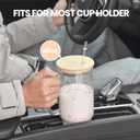 FECBK Glass Cups with Lids and Straws 40 oz Glass Tumbler with Straw and Lid 2 Pack Glass Tumbler with Handle Wide Mouth Iced Coffee Cups for Smoothies, Soda, Tea, with Bamboo Lids