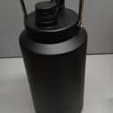 Kerilyn Insulated Gallon Jug with Handle, One Gallon, 128oz Stainless Steel, Large Double Vacuum Water Bottle for Hot & Cold Drinks, Wide Mouth, Sweat Proof, Great for Travel, Camping, Black