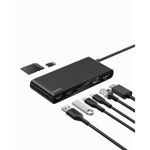 Belkin Connect 8-Port USB C Hub, Supports Display w/Resolutions up to 4K@60Hz - Works with Mac, Windows, and Chromebook - 100W PD w/ 10Gbps Data Transfer Speeds & 2.5Gbps Ethernet - Black