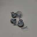 Houseables Caster Wheels, Casters Set of 4, Castor Wheels, Stem Casters, Castors, 3 Inch, for Cart, Wire Shelving Racks, Shelf, Rubber, Heavy Duty, Locking, Swivel, Threaded, Grey, 5/16-18 x 1-1/2