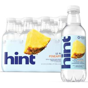 Hint Water Pineapple, Pure Water Infused with Pineapple, Zero Sugar, Zero Calories, Zero Sweeteners, Zero Preservatives, Zero Artificial Flavors, 16 Fl Oz (Pack of 12) Expiry: 07/29/27