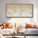 27"x56" Framed Gold Foil Abstract Wall Art,Modern Canvas Wall Paintings Abstract Artwork Large Painting for Bedroom Home Office Wall Decor