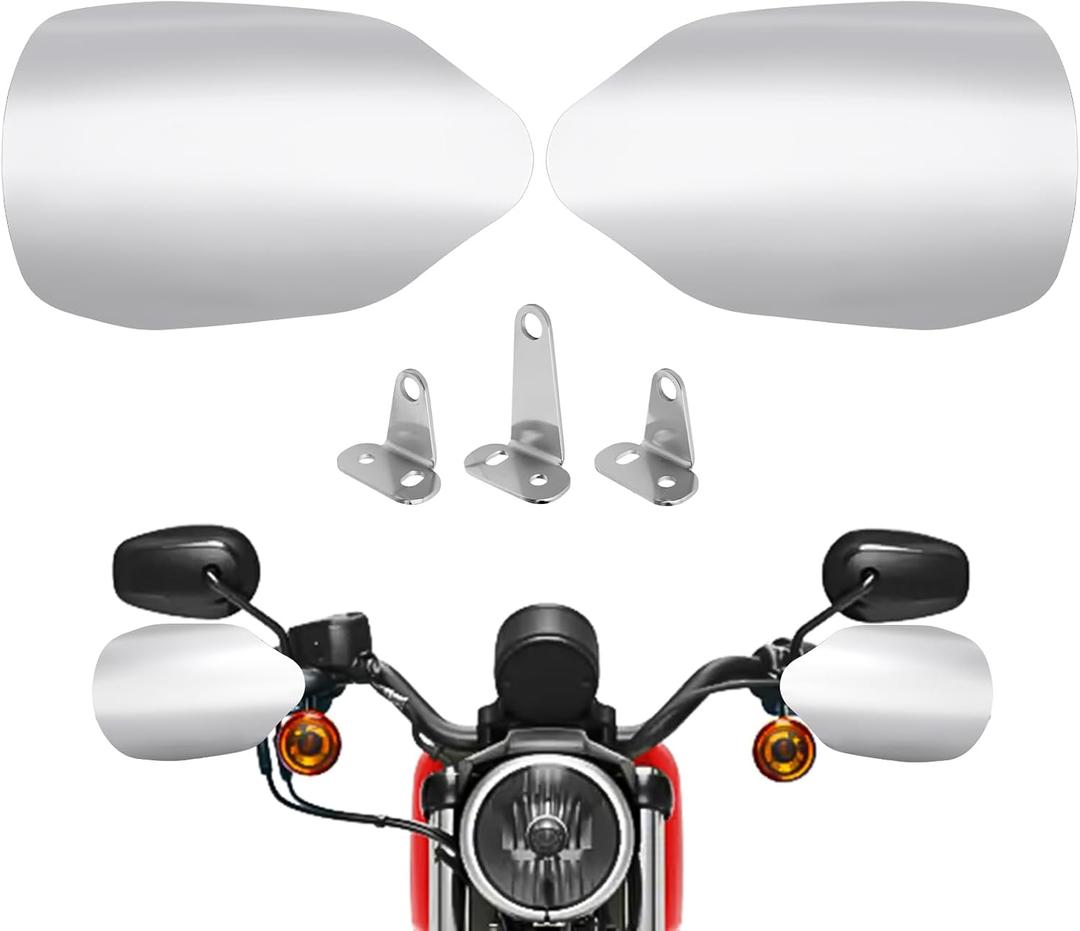 Benlari Stainless Steel Handguards, Larger Hand Guards Fit for Harley Sportster Touring Street Glide Road King Electra Glide 2007-2023 Fit for Hydraulic Clutch & Cable Clutch Style, Chrome