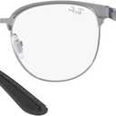 Ray-Ban Women's Rx8422 Square Prescription Eyewear Frames (Blue on Gunmetal/Demo Lens)