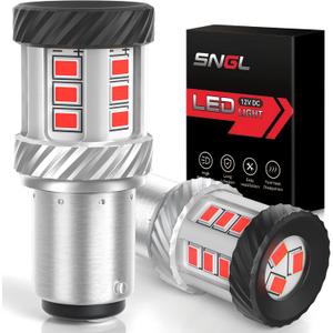 SNGL 2026 Upgraded 1157 LED Bulb Red for Brake Lights Tail Lights, 600% Brightness, Super Bright 1157A 2057 2357 7528 LED Replacement light Bulb for Tail Brake Parking Stop Lights, Pack of 2