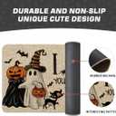 Artoid Mode Ghost Pumpkins Cat Halloween Doormat, I Hope You Brought Boos Spider Web Home Decor Low-Profile Switch Rug Door Mat Floor Mat for Indoor Outdoor 24x35 Inch