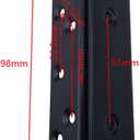 Heyous 2PCS Black Metal Single Hanging Channel Brackets 98x25.5x30mm Bed Rail Hardware Accessories Stand Suitable for Attaching Fixed Footstools
