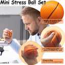 60 Pcs Mini Basketball Stress Balls Mini Basketball Party Favor 2.5'' Inch Mini Foam Sports Ball Squeeze Ball Anxiety Stress Relief for Basketball Party Sports Game Kid Prize Carnival School Gift