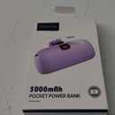 Kuulaa Portable Charger with Built-in Lightning Cable 5000mAh Small iPhone Fast Charging Mini Portable Phone Charger for iPhone 14/13/13 Pro/12/12 Pro/11/XR/XS/X/8/7/6, Purple