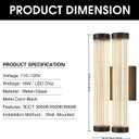 Fanyank Modern LED Wall Sconce, 16.5" Black Bathroom Sconces with Clear Glass, 3CCT Dimmable Hardwired Double Sconce Wall Lighting Indoor Light fixtures for Bathroom Living Room Hallway Bedroom
