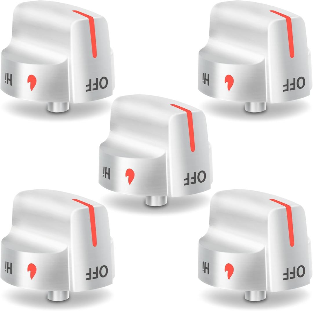 5 Pcs 5304509064 Knobs Replacement for Frigidaire Gas Stove Knobs, 5304509929 Replace Frigidaire Gas Range Stove Knobs with Part Number A067503, 4546390, FFGF3056TSA, FCFG3062A, GCRG302LAFA
