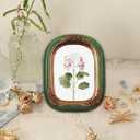Vintage Mini Picture Frame 2.5x3.5 Inch,Antique Ornate Photo Frame With Floral Relief,Wall and Tabletop Display,High Definition Glass Front,Retro Home Decor Art Gallery (Green 2.5x3.5)