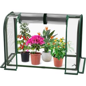 Mini Greenhouse Indoor Outdoor, 23.6*16.2*12.2 Inch Portable Tabletop Plant Greenhouse for Plant Growth and Seedling Propagation, Small Greenhouses for Garden Balcony Windowsill Home Use