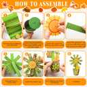 48 Pack Thanksgiving Flower Pot Paper Craft Kits DIY Thank Autumn Maple Leaf Pumpkin Acorn Decor Make Your Own Flowers Craft with Sticker for Thanksgiving Education Harvest Holiday