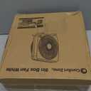 Comfort Zone 9-inch Portable Box Fan  Compact Desktop Cooling Fan with 3-Speeds, Quiet Operation, Built-in Carry Handle & Safety Grill  ETL Listed for Home, Office, or Dorm  White