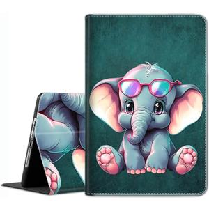Case Fit Samsung Galaxy Tab A9 Plus 11-Inch 2023 (SM-X210/X216/X218) - Slim Fit Standing Cover with Auto Sleep/Wake Fit Galaxy Tab A9+ 11" 2023Cute Baby Elephants