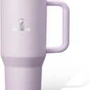 Gpeng 30/40/50 oz Tumbler with Handle, Water Bottles with Straw Lid, Insulated Stainless Steel Travel Mug Cup Holder Friendly, Keep Drinks Cold or Hot for Hours