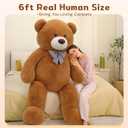 MaoGoLan Giant Teddy Bear 6 Feet Tall, Dark Brown Human Size Big Teddy Bear Stuffed Animal for Boyfriend,Girlfriend,Wife on Valentines Day,Christmas,Birthday