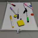 Dry Erase White Board, 16inX12in Large Magnetic Desktop Whiteboard with Stand, 10 Markers, 4 Magnets, 1 Eraser, Portable Double-Sided White Board Easel for Memo to Do List Desk Office