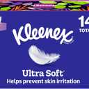 Kleenex Ultra Soft Facial Tissues, 8 Flat Boxes, 180 Tissues per Box, 3-Ply, (White)