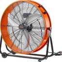 VEVOR Drum Fan, 24 Inch 8700 CFM High Velocity Heavy Duty Floor Shop Fan, 3-Speed, 5ft Cord, 360Adjustable Tilting, Commercial Industrial Use for Warehouse, Workshop, Factory, Basement