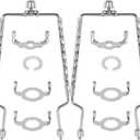 Adjustable Height Lamp Shade Holder 8-12 Inches Adjustable Range 8 9 10 11 12 Inch 0.5 Inches a Span, Fit Both Standard Lamp Rod E14 E26 E27 Light Base UNO Fitter Adapter Converter Finial Set (Nickel)