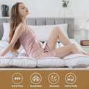 WhatsBedding 3 Inch Memory Foam Mattress Topper Queen Size Plus Thicked Down Alternative-Lined, 1700GSM Fluffy Shredded Memory Foam Filled Pillow Top, 4 Anchor Elastic Bands, Anti-Slip Bottom, 60x80in (White (Multi Layer Filling))