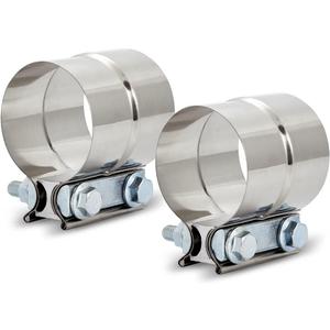 ELSHINE 1.5'' Lap Joint Exhaust Band Clamp, Heavy-duty Exhaust Clamps for Mufflers and Pipes, Stainless Steel Seal Clamp Sleeve for Exhaust Repair, 2PCS