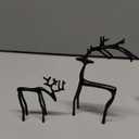 Set of 2 Black Reindeer Christmas Decor, Metal Reindeer Statues, Black Finish European-Style Modern Reindeers Christmas Tabletop Decoration for Mantel Living Room Bedroom Home Decor