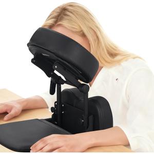 TOROKOM Massage Portable Face Down Massage Kit for Desk and Table Top, Adjustable Headrest Face Pillow Cradle & Chest Pad, Black