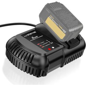 DCB1106 6AMP Super Fast Charger Compatible for DeWalt 20V/60V Max Battery DCB206 DCB208 DCB205 DCB606 DCB609 DCB612 DCB182 DCB183, Compatible with DeWalt 20V Charger DCB104 DCB107 DCB115 DCB118