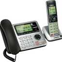 VTech CS6649 DECT 6.0 Expandable Corded/Cordless Phone with Answering System and Caller ID/Call Waiting, Silver/Black with 1 Handset