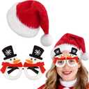Christmas Hat and Glasses Christmas Party Favors Holiday Photo Booth Props Party Supplies Headwear Accessories Gorros Navideos Para Adultos