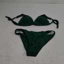 Bathing Suits for Women Deep V Neck Sexy Two Piece Bikini Sets for Women Thong Halter Cheeky Swimsuit (Dark Green)
