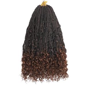 8 Packs Goddess Box Braids Crochet Hair 10inch Pre-Looped Bohemian Braiding Hair with Curly Ends Synthetic CrochetHair for Women (T30, 10 Inch (Pack of 8))