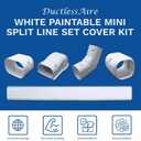 DuctlessAire - Mini Split Line Set Cover Kit - Paintable Mini Split Cover for Air Conditioner & Mini Split AC/Heating System - Durable Protection - Ideal for Indoor & Outdoor Use (White, 3" x 7.5 ft)