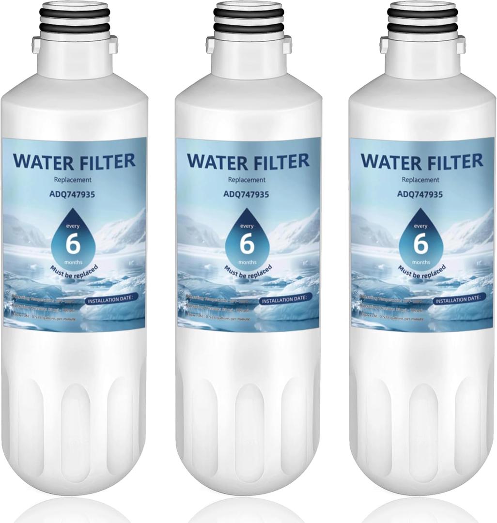 LT1000P ADQ747935 Water Filter 6-Month Replacement for LG LT1000P/PC ThinQ Water Filter AGF80300704,LRFS28XBS,LRFLC2706S,LRMXS2806S,LMXS28626S,LFXS26973S,LFXC22526S,LMXC23796D,LF24Z6530S,LRFXC2606S