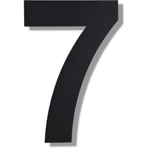 BetLight Modern Large House Numbers-12 Inch High Stainless Steel Floating Home Address Number for Outside/Black/Number 7