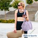 TOPDesign Travel Duffel Bag for Women, Puffer Gym Bag Sports Tote with Wet Pocket, Carry On Weekender with Luggage Sleeve (Light Purple)