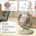 Portable Desktop Fan, Small Oscillating Fans with 3 Speeds Wind, Multi Angle Wind Direction Adjustment, Quiet USB Rechargeable Fan Suitable for Home Office Travel, Holiday Birthday Gifts (green)