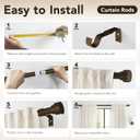 IFELS Heavy Duty Curtain Rods for Windows 66 to 120 Inch, 1 Inch Bronze Window Curtain Rod for Bedroom, Living Room, Outdoor, Adjustable Easy Install Long Modern Curtains Rods(A1,Bronze,30"-120")