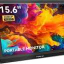 15.6 Inch Portable Monitor, 1920 x 1080 Small Computer Monitor HDMI USB-C Monitor, Second Display External Monitor for PC&Phone, Built in Speakers & Stand