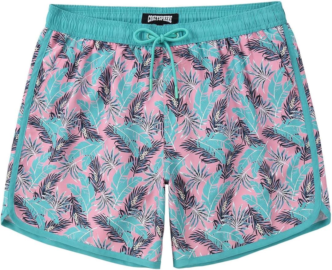 Mens Swim Trunks 5 Inch Quick Dry Bathing Suit with Pockets Beach Board Shorts Mesh Lining (XXL)