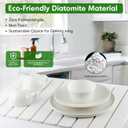 Stone Dish Drying Mat for Kitchen Counter | 24"16" Diatomaceous Earth Quick-Dry Absorbent Large Dry Mats White