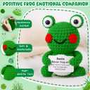 2 x JoycuFF Best Friend Friendship Gifts for Women Mini Funny Frog Birthday Gifts for Women Friendship Gift Positive Crochet Animal Emotional Support Handmade Crochet Frog